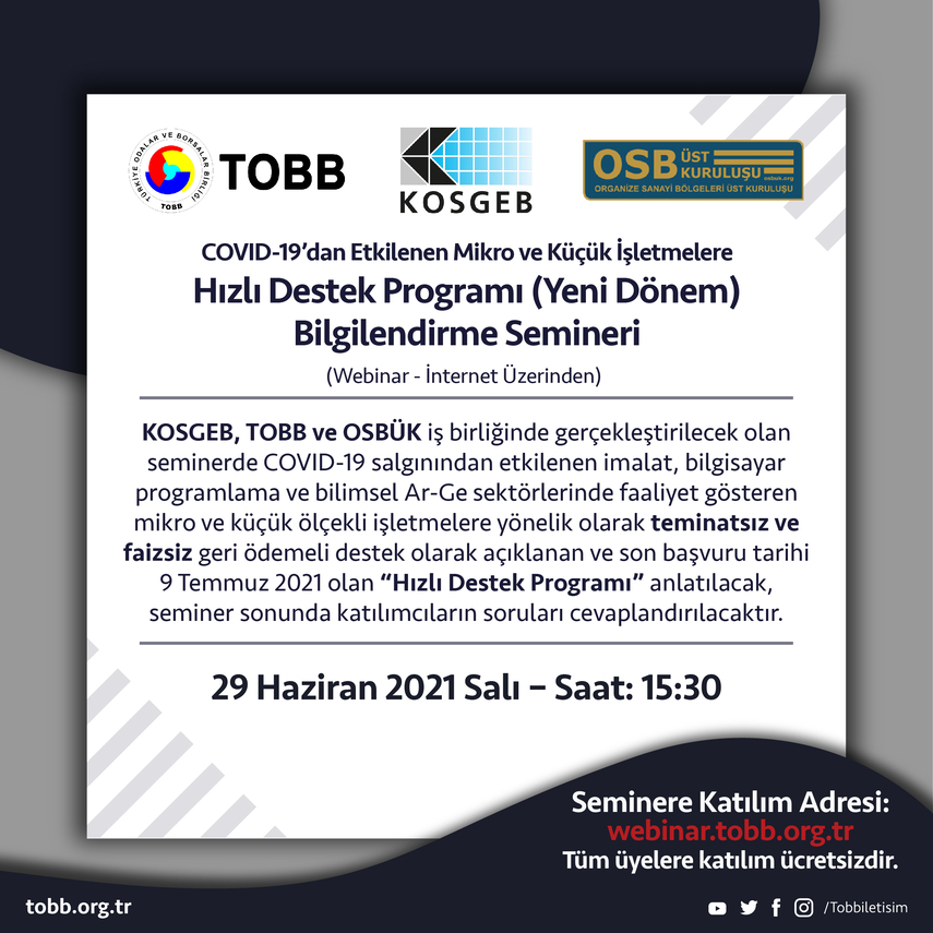 Hızlı Destek Programı (Yeni Dönem) Webinarı