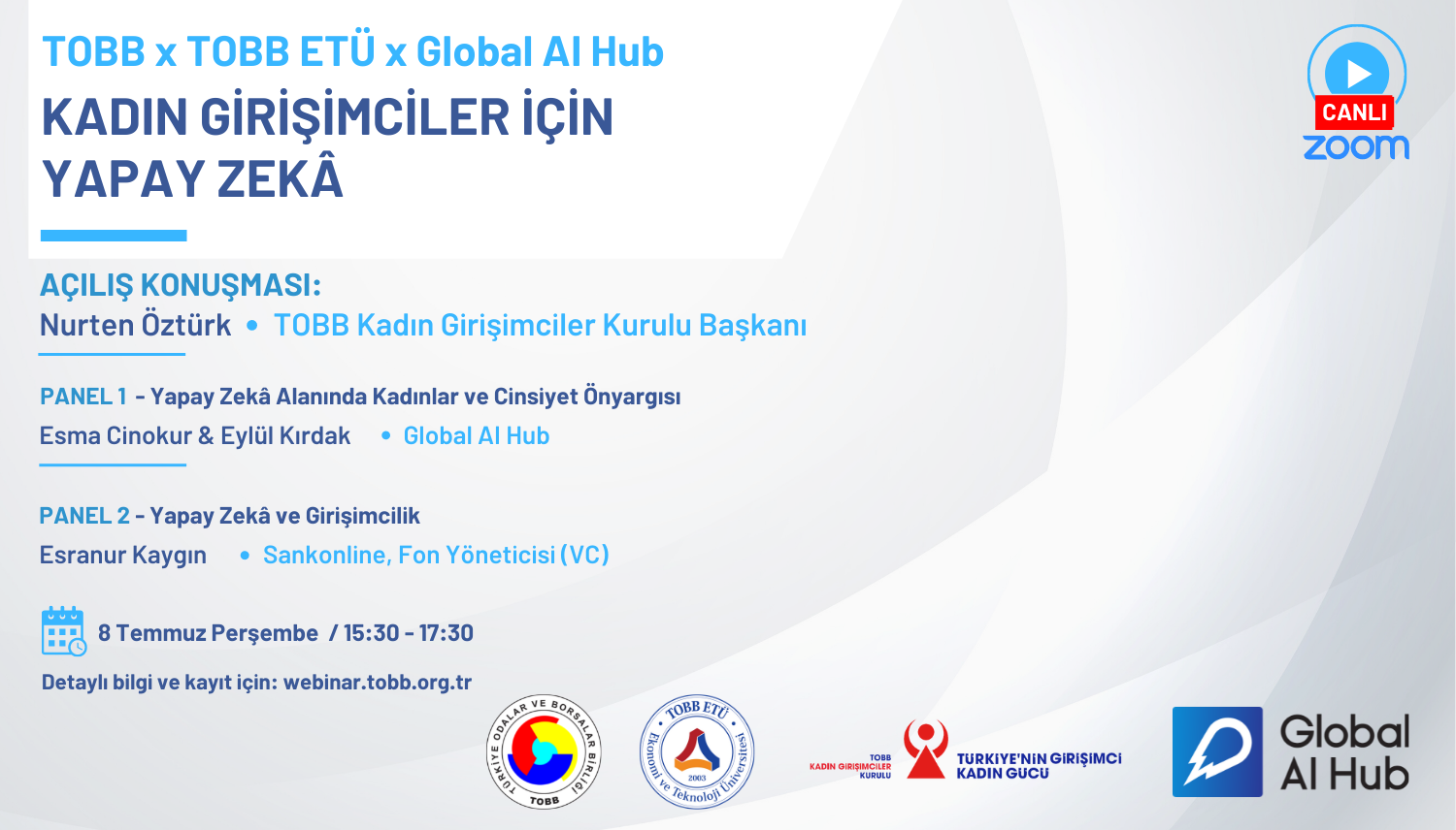 Kadın Girişimciler için Yapay Zeka Webinarı ve Eğitimi