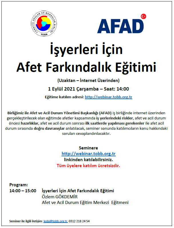 İşyerleri için Afet Farkındalık Eğitimi