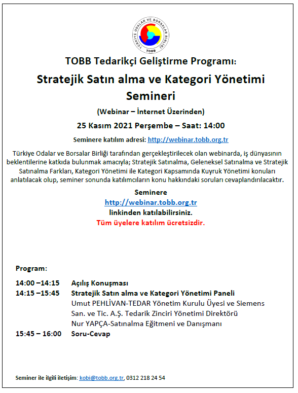 Stratejik Satınalma ve Kategori Yönetimi Semineri