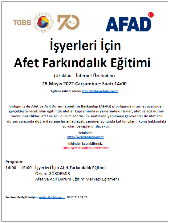 İş Yerleri için Afet Farkındalık Eğitimi