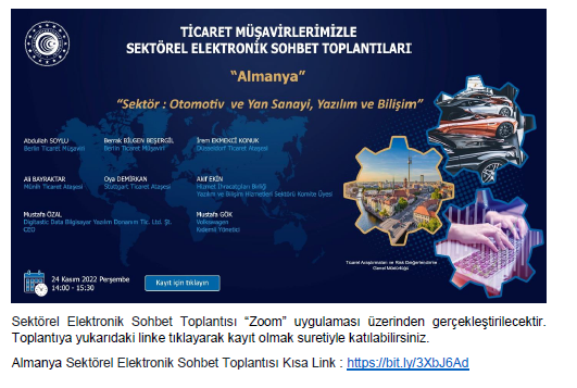 Ticaret Müşavirlerimizle Sektörel Elektronik Sohbetler-Almanya