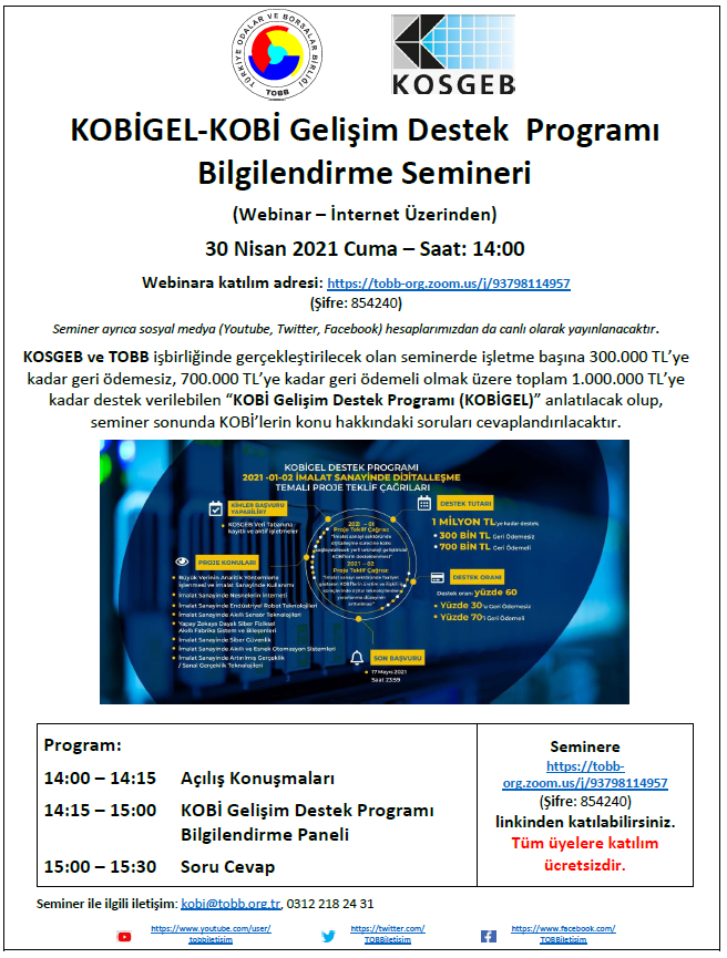 KOBİGEL-KOBİ Gelişim Destek Programı Bilgilendirme Semineri