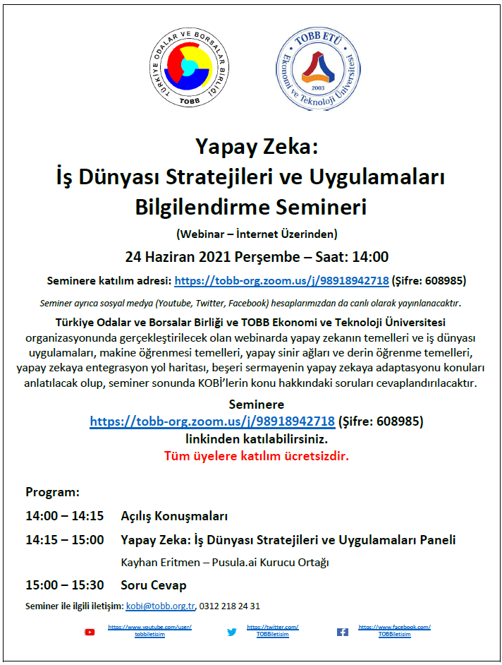 Yapay Zeka: İş Dünyası Stratejileri ve Uygulamaları Bilgilendirme Semineri